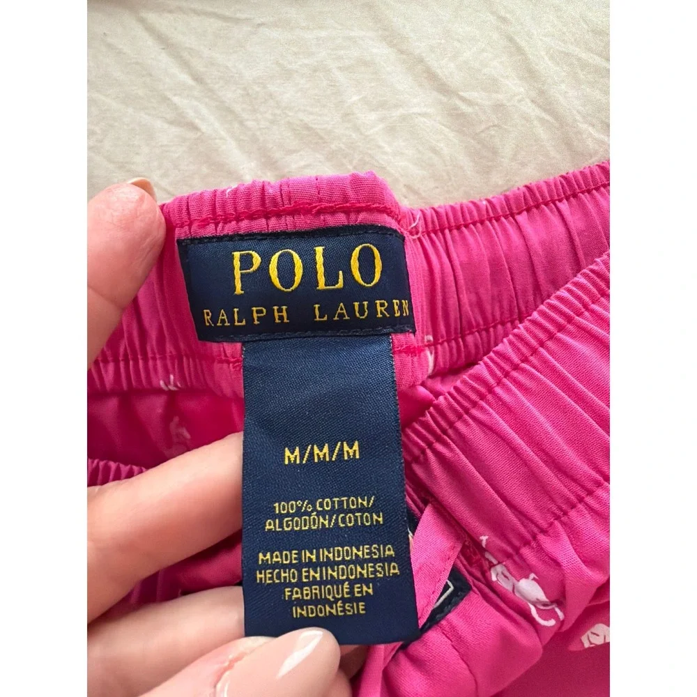 Polo Ralph Lauren Pink Pony Logo Cotton Sleepwear Pajama Pants Medium
